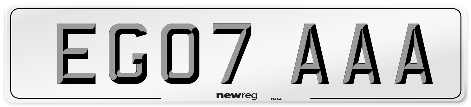 EG07 AAA Number Plate from New Reg
